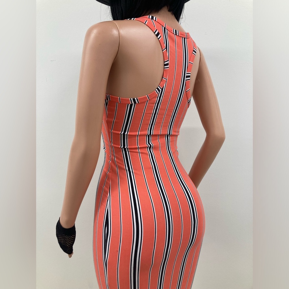 Midi style Stripped Body Con Dress